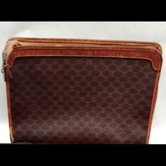 Authentic Celine Clutch Bag Bondeaux PVC Used Handbag Vintage Macadam - Picture 2 of 4